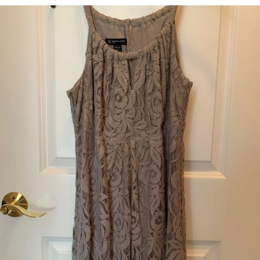 I.N.C Taupe Lace Dress Women’s Petite Medium
